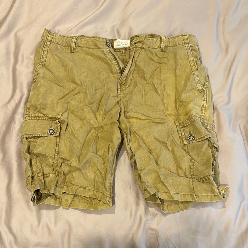 Beige Cargo Shorts with Relaxed Fit